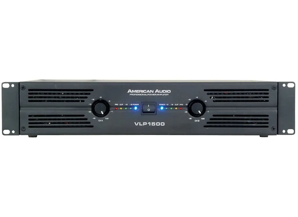 American Audio VLP1500 2x500W 8Ohm of 2x700Watt 4Ohm in 2U Flightcase